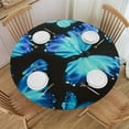 thumbnail image 1 of WERPE Washable for Home Kitchen Outdoor Decoration Beautiful Blue Butterfly Round Tablecloth White, 1 of 7