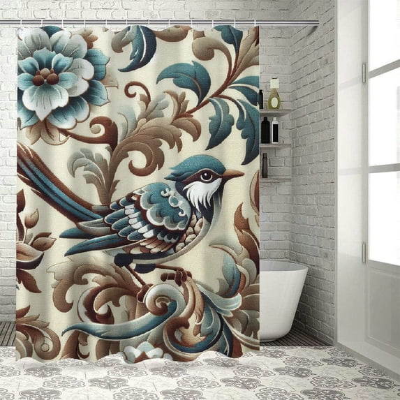 WERPE Waterproof Shower Curtain, Chic Modern Bathroom Decor, Boho Reversible Woven Hippie, Multiple Sizes White