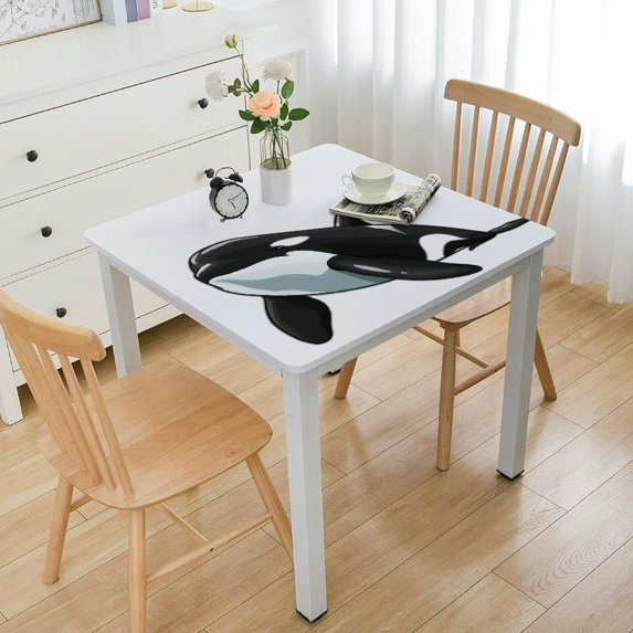 WERPE Whale Hello There Killer Whale Square Tablecloth with Elastic Edge white