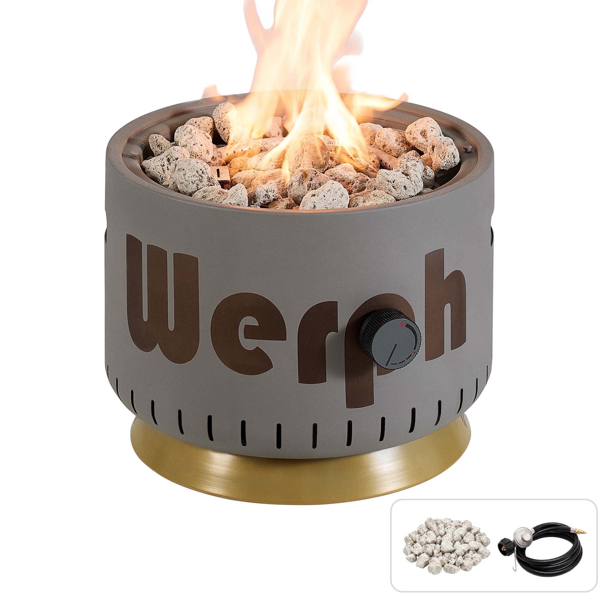 WERPH 17-Inch Compact Propane Gas Fire Pit, 58,000 BTU, Lightweight ...