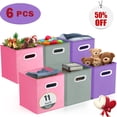 thumbnail image 1 of ​​​​​​​​WERSEON 11 Inch Collapsible Fabric Storage Cubes Bins, Foldable Cube Storage Bins with Handle for Clothes/Toys Storage, 6 Count, 1 of 8
