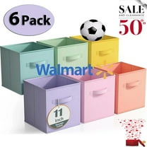 WERSEON 6 Pack Cube Storage Bins, 11 Inch Sturdy Collapsible Fabric Storage Cubes for Organizing Closet, Toys, Books,Storage Baskets for Shelves, Kids Room