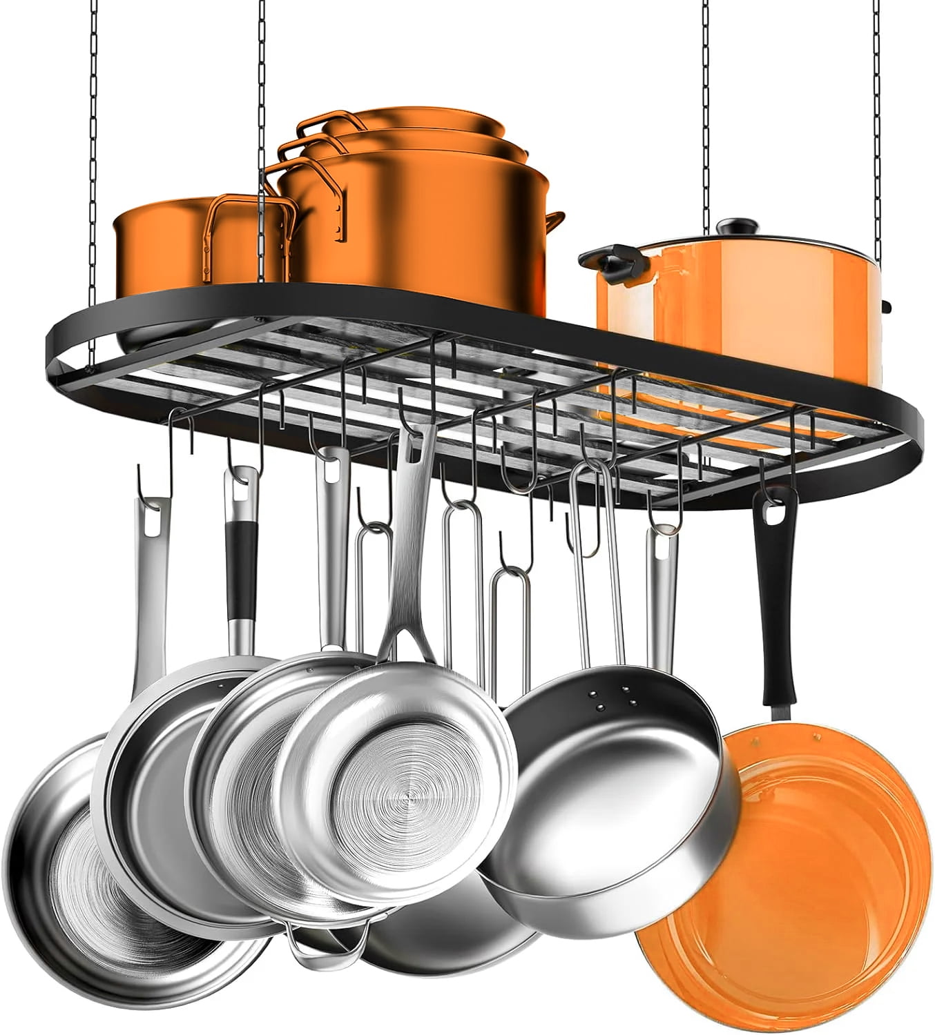 WERSEON Hanging Pot Rack, Pot Hanger Pots and Pans Organizer for Kitchen Ceiling, Heavy Duty