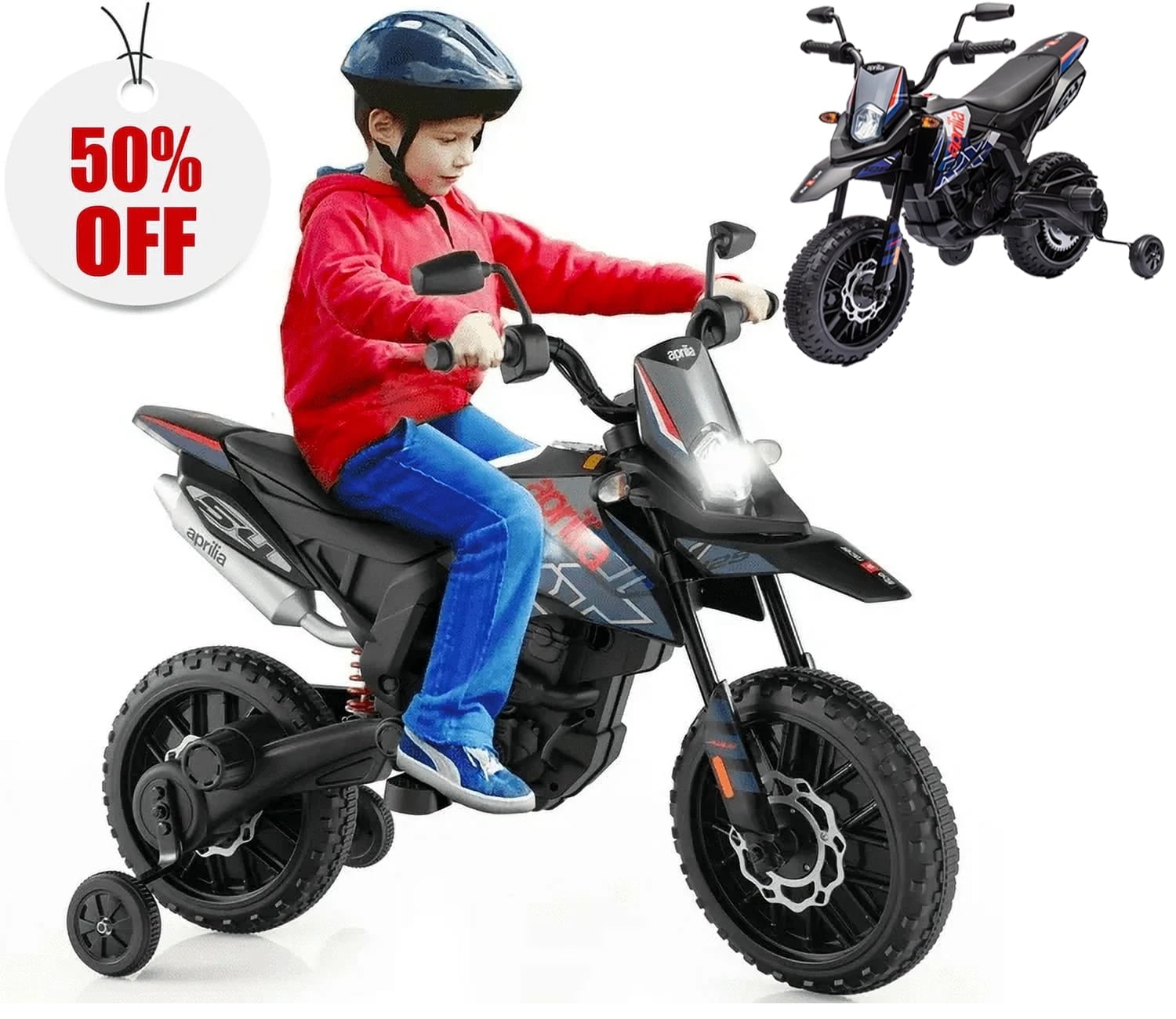 Aprilia Licensed 12V Kids Motorcycle Electric Motorized Toy Bike for Toddlers Ages 3 6 Blue Walmart