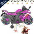 thumbnail image 1 of Werseon 12V Motorcycle for Kids, Battery Powered Ride-on Toy with Lights, Sounds, Training Wheels, Bluetooth, Ages 3+, Purple, 1 of 13