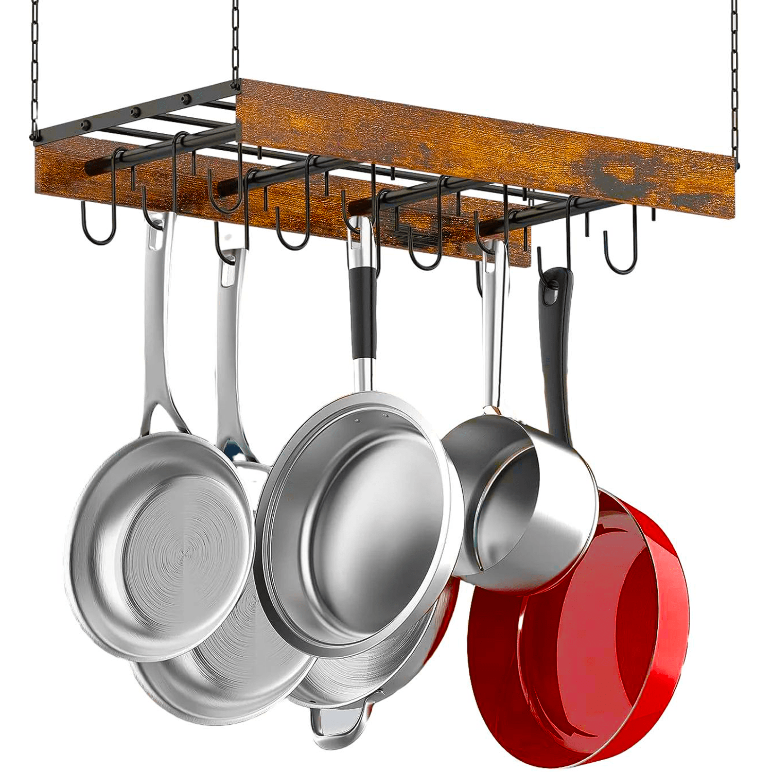 WERSEON Pot Rack Hanging, Hanging Pot Rack Ceiling Mount Vintage Pot