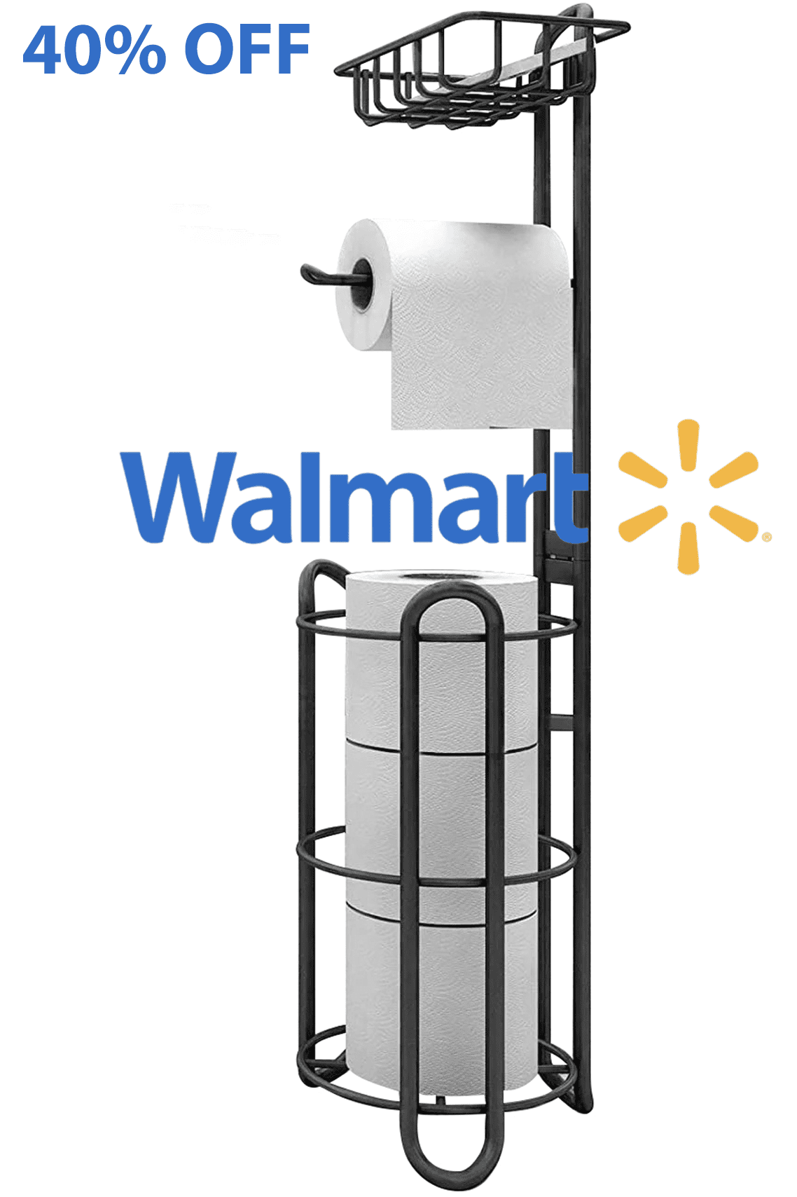 WERSEON Bathroom Organizer: Free-Standing Toilet Paper Holder Stand ...