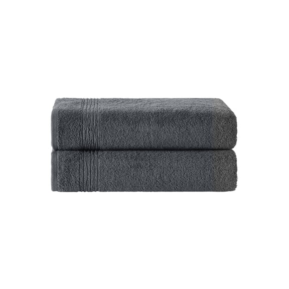 Ozdilek 2-Piece Bath Towels, 30x60" 100% Turkish Cotton, Quick-Dry & Lightweight Body Towels, Breathable, Space-Saving Shower Towel Set for Bathroom, Pool, Gym, Anthracite Grey