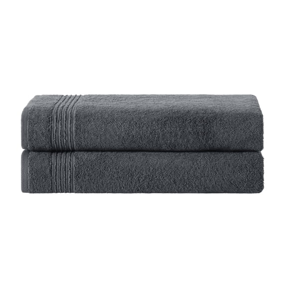 Ozdilek 2-Piece Bath Towels, 35x70" 100% Turkish Cotton, Quick-Dry, Eco Friendly, Extra Large XL Body Towels, Absorbent Spa & Hotel Towels, Anthracite Grey