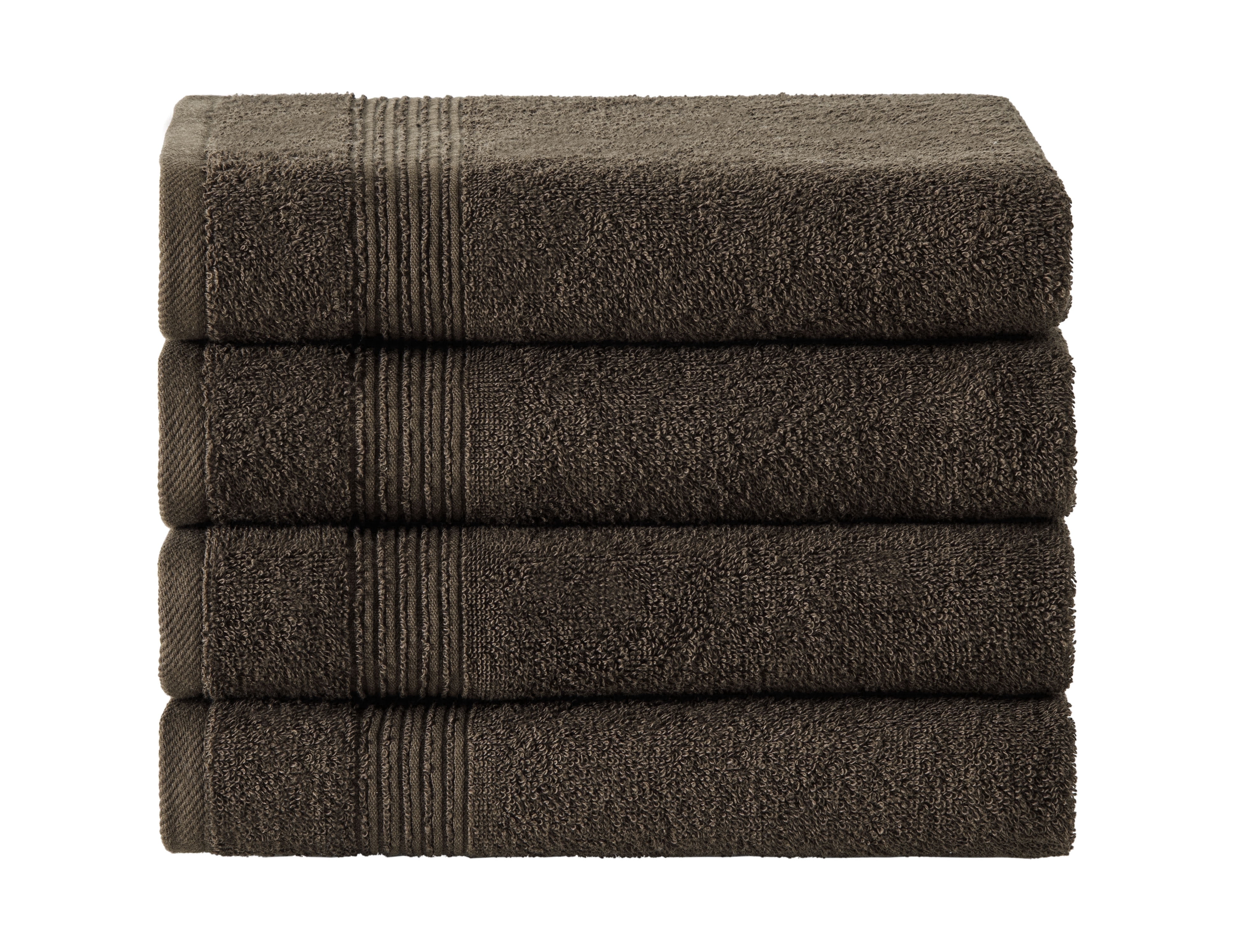 Ozdilek 4-Piece Hand Towels Set, 16x30" 100% Turkish Cotton, Quick-Dry, Lightweight & Absorbent Hand Towels, Soft Hotel Quality Hand Towels for Face, Gym, Spa, Chocolate