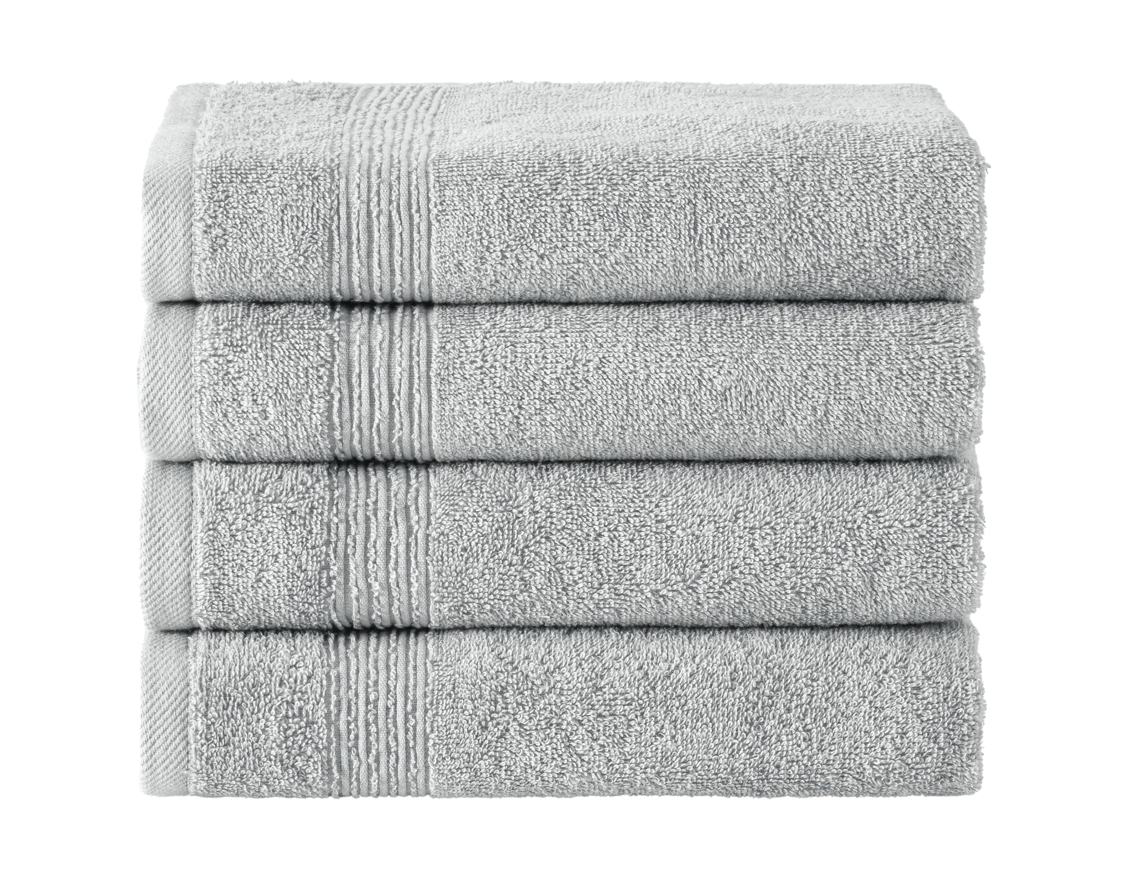 Ozdilek 4-Piece Hand Towels Set, 16x30" 100% Turkish Cotton, Quick-Dry, Lightweight & Absorbent Hand Towels, Soft Hotel Quality Hand Towels for Face, Gym, Spa, Grey