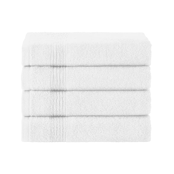 Ozdilek 4-Piece Hand Towels Set, 16x30" 100% Turkish Cotton, Quick-Dry, Lightweight & Absorbent Hand Towels, Soft Hotel Quality Hand Towels for Face, Gym, Spa, Bright White