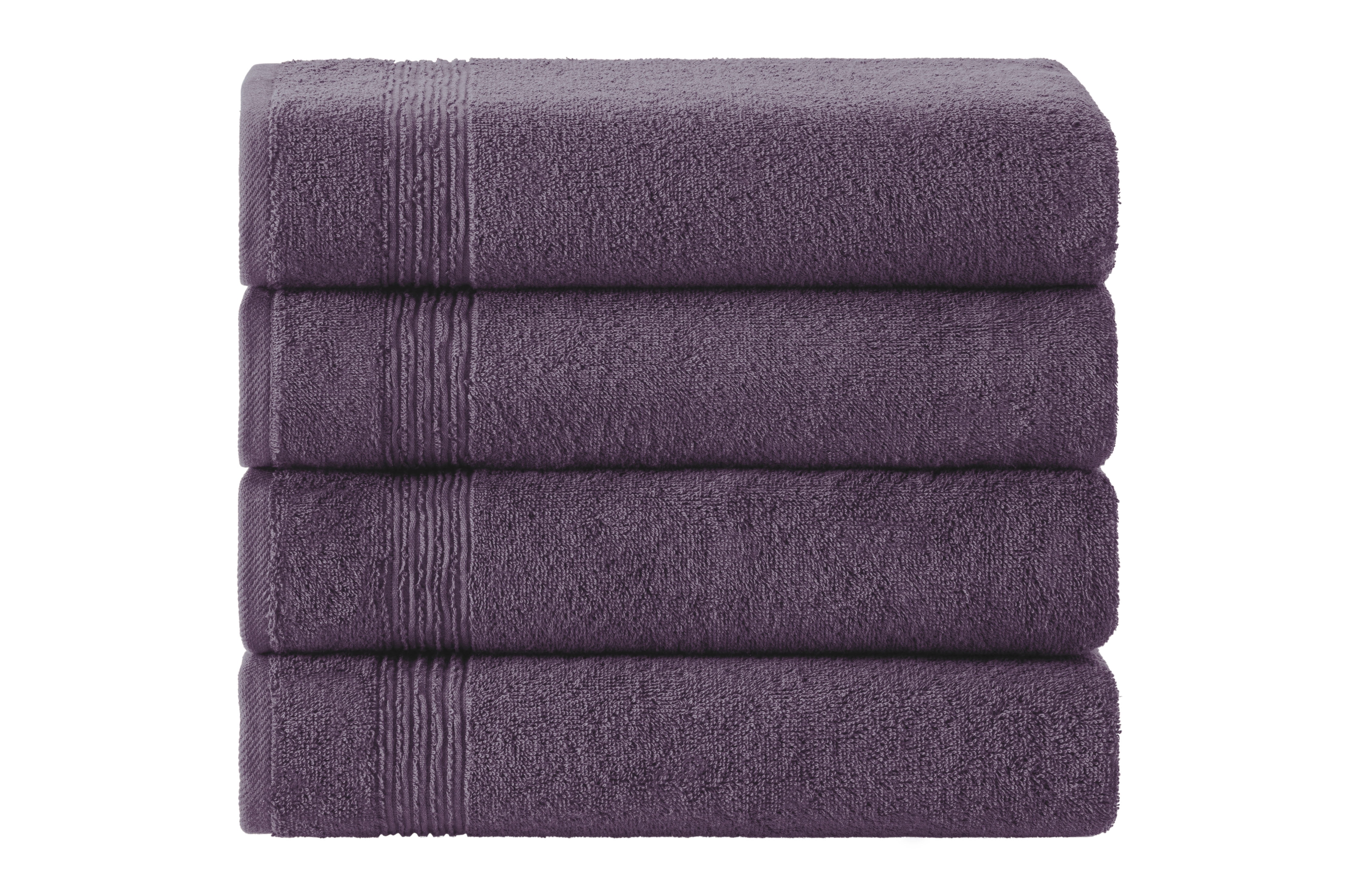 Ozdilek 4-Piece Bath Towels, 30x60" 100% Turkish Cotton, Quick-Dry & Lightweight Body Towels, Breathable, Space-Saving Shower Towel Set for Bathroom, Pool, Gym, Orchid