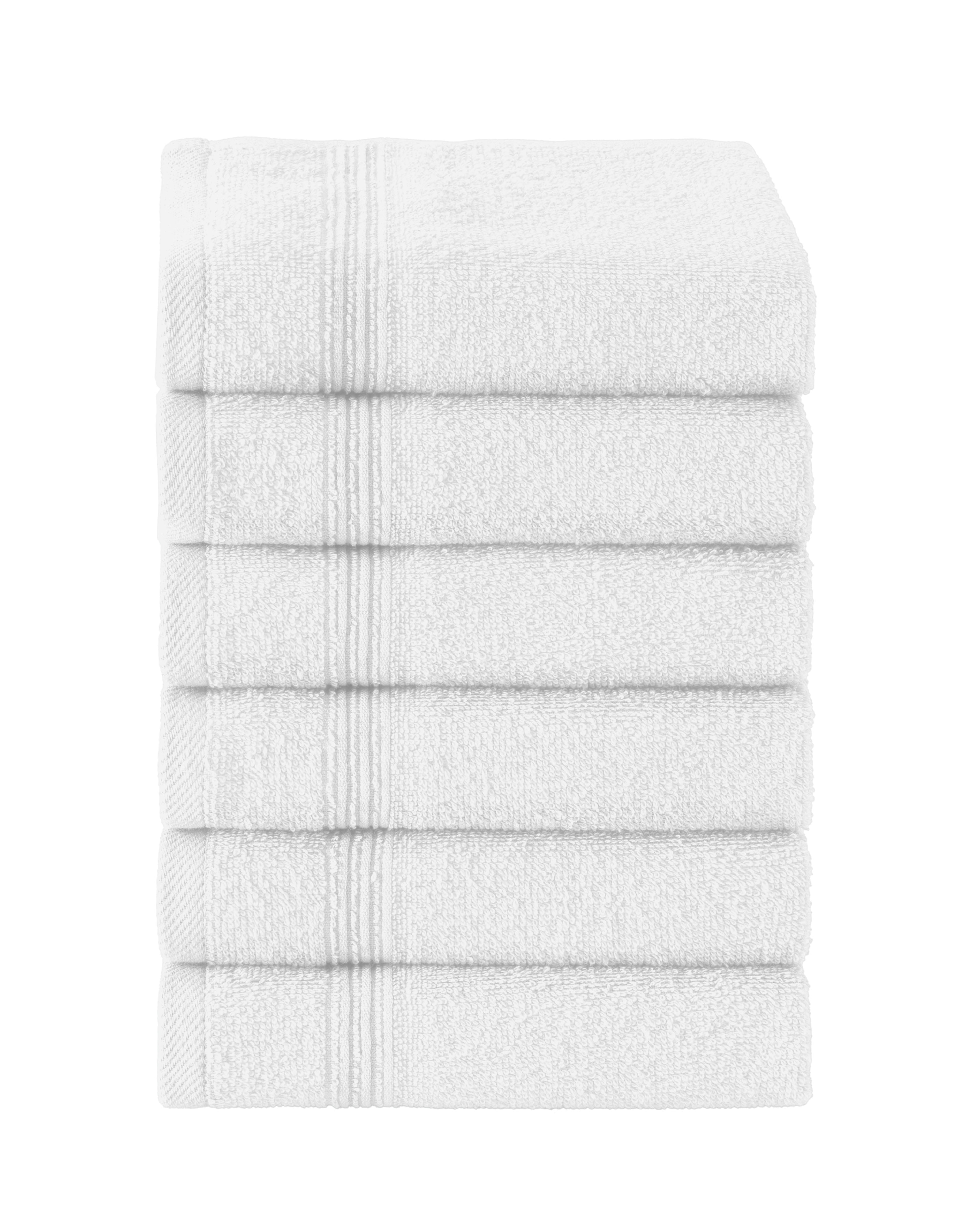 Ozdilek 6-Piece Washcloth Set, 13x13" 100% Turkish Cotton, Lightweight & Quick-Dry, Breathable Face Towels, Soft & Durable Wash Cloths for Daily Use, Gym, Travel, Bright White