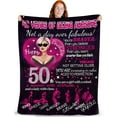 thumbnail image 1 of WERTY Happy 50th Birthday Blanket 50th Throw Blankets for Women Mom Wife Grandmother Coworker Boss Turning 50th Birthday Gifts, Warm Plush Blanket Soft Cozy Flannel Fleece Blanket 60x50 Inch, 1 of 6