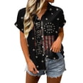 thumbnail image 1 of WERYOUNG 4th Of July Button Down Shirts For Women Patriotic Red White & Blue Print Blouses Casual Summer Short Sleeve Festival Shirt Versatile Top L, 1 of 8