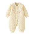 thumbnail image 1 of WERYOUNG Baby Jumpsuit Spring Fall Winter Warm Clip Cotton Autumn Clothes Baby Thick Onesie, Yellow, 6-9 Months, 1 of 3