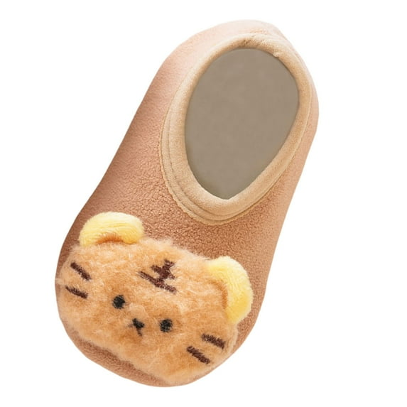 WERYOUNG Baby Shoes Fashion Cartoon Soft Bottom Baby Toddler Shoes Easy To Crawl Baby Warm Floor Socks Shoes, Coffee, 6-12 Months