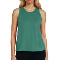 thumbnail image 1 of WERYOUNG Blouson Tankini Tops For Women Loose Fit Tropical Hawaii Vacation Swimwear Beachwear Female Casual Sports Fitness Yoga Vest,Green,S, 1 of 4