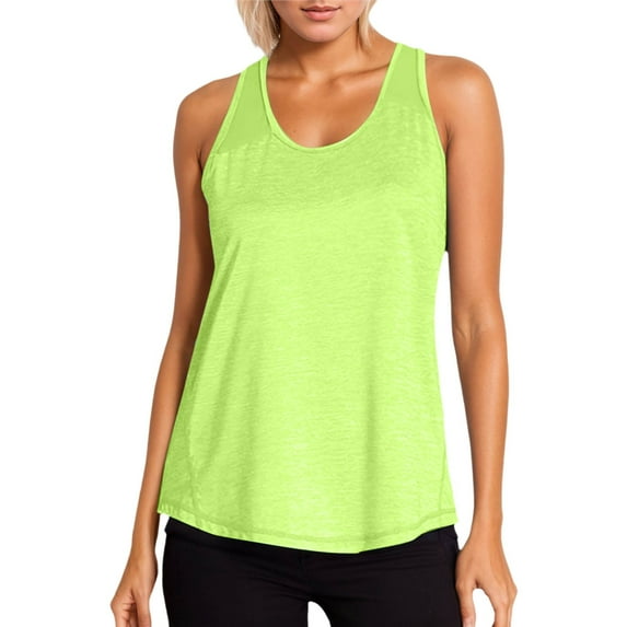 WERYOUNG Blouson Tankini Tops For Women Loose Fit Tropical Hawaii Vacation Swimwear Beachwear Female Comfort Sports Fitness Yoga Vest,Yellow,M