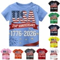 thumbnail image 1 of WERYOUNG Boy's 250th Anniversary Patriotic T Shirts Kids Short Sleeve Crewneck Stars And Stripes Print Tees Boys 4th Of July USA Festival T-Shirts Stylish Top 3-4 Years, 1 of 4