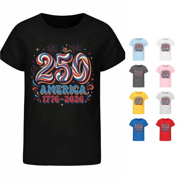 WERYOUNG Boy's 250th Anniversary T Shirt For Kids Boys Short Sleeve Red White And Blue Tees Patriotic 4th Of July USA Festival T-Shirts Comfortable Tops 2-3 Years