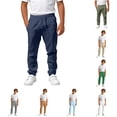 thumbnail image 1 of WERYOUNG Boy's Casual Solid Color Pants Elastic Waist Soft Flat Front Trousers School Pant For Everyday Play Versatile Bottom 11-12 Years, 1 of 5