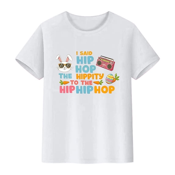 WERYOUNG Boy's T-Shirts Easter Short Sleeve Crewneck Kids Letter Print T Shirts Daily Wear Loose Fit Tee Shirts Outdoor Activities Breathable Cozy Children Top