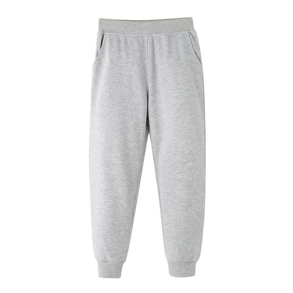 WERYOUNG Boys Girls Athletic Pants Spring Summer Loose Solid Color Elastic Waist Jogger Pants With Pockets Boys Cozy Sports Pants,Grey,6-7 Years