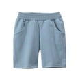 thumbnail image 1 of WERYOUNG Boys Girls Athletic Shorts Summer Casual Solid Color Elastic Waist Baggy Shorts With Pockets Toddler Funny Sports Shorts,Sky Blue,1-2 Years, 1 of 3