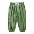 thumbnail image 1 of WERYOUNG Boys Girls Pants Spring Summer Casual Breathable Elastic Waist Straight Wide Leg Jogger Pants With Pockets Boys Leisure Sports Pants,Green,2-3 Years, 1 of 8