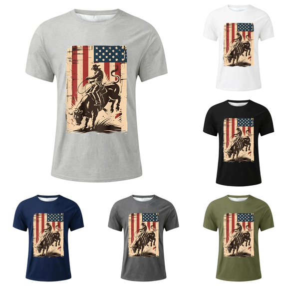 WERYOUNG Boys Graphic Tees With Cowboy Print Fashionable Short Sleeve Crewneck T Shirts For Children Youth Back To School Soft Tops 2-3 Years