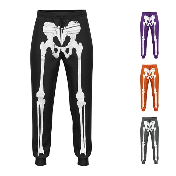 WERYOUNG Boys Halloween Skeleton Print Jogger Pants Drawstring Elastic Waist Trousers Casual Daily Kids Sweatpants Soft Bottoms 3-4 Years