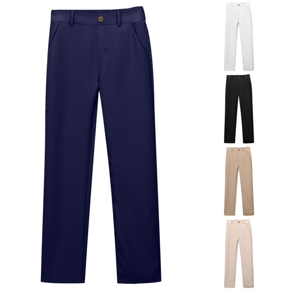 WERYOUNG Boys Stretch Pull On Chino Pants Kids School Uniformss Trousers Yonth Twill Pant For Everyday Wear Breathable Bottom 11-12 Years