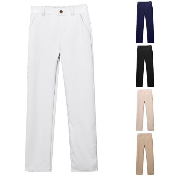 WERYOUNG Boys Stretch Pull On Chino Pants Kids School Uniformss Trousers Yonth Twill Pant For Everyday Wear Breathable Bottoms 11-12 Years