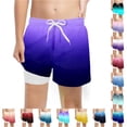 thumbnail image 1 of WERYOUNG Boys Swim Trunks With Compression Liner Fashion Casual Swim Trunks Stretch Gradient Swimming Shorts Comfortable Bottoms 7 Years, 1 of 3