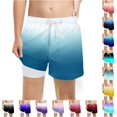 thumbnail image 1 of WERYOUNG Boys Swim Trunks With Compression Liner Fashion Casual Swim Trunks Stretch Gradient Swimming Shorts Versatile Bottoms 5-6 Years, 1 of 3