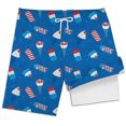 thumbnail image 1 of WERYOUNG Boys Swim Trunks With Compression Liner Ice Cream Print Lightweight Swimming Shorts For Beach Pool Breathable Swimwear Bottoms 2-3 Years, 1 of 4