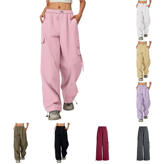 WERYOUNG Cargo Pants For Girls Casual High Waisted Drawstring Loose Fit Pants Trousers Girls Jogger Pants For Back To School Comfortable Bottom 12-13 Years