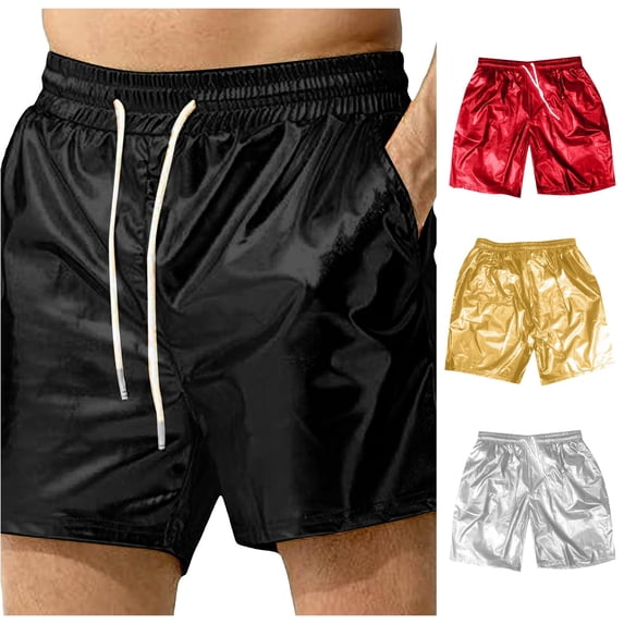 WERYOUNG Cargo Shorts For Men Solid Color Elastic Waist Casual Summer Athletic Shorts With Pockets For Outdoor Sports Trendy Bottom L