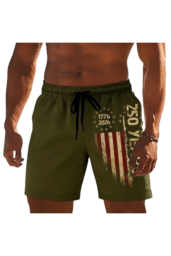 Casual Athletic Shorts For Man Patriotic American Flag Shorts USA Independence Day Sportswear Shorts Home Lounging Stylish Bottom S
