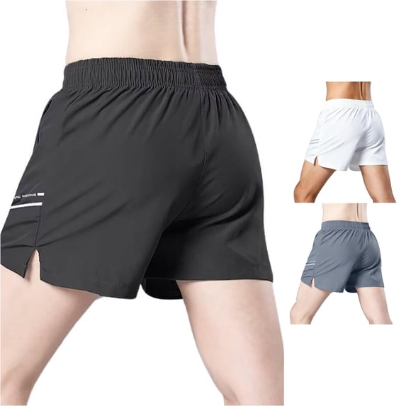 WERYOUNG Casual Running Shorts For Men Breathable Athletic Workout Shorts With Zipper Pockets For Summer Training Soft Bottoms L
