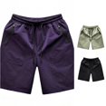 thumbnail image 1 of WERYOUNG Casual Solid Color Shorts For Men Versatile Everyday Wear Comfort Fit Knit Shorts Comfortable Bottoms L, 1 of 4