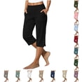thumbnail image 1 of WERYOUNG Casual Summer Straight Leg Capri Pants For Women With Pockets Loose Beach Trousers For Daily Wear Breathable Bottom XXXXXL, 1 of 5