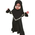 thumbnail image 1 of WERYOUNG Child Girl Dress With Hijab For Baby Girls Prayer Dress Clothes Long Sleeve Soft, 1 of 7
