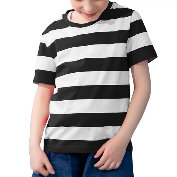 WERYOUNG Child Girls Summer Striped T-Shirt Short Sleeves Color Block Trendy Crewneck Pullover Tops Casual Blouse Cozy