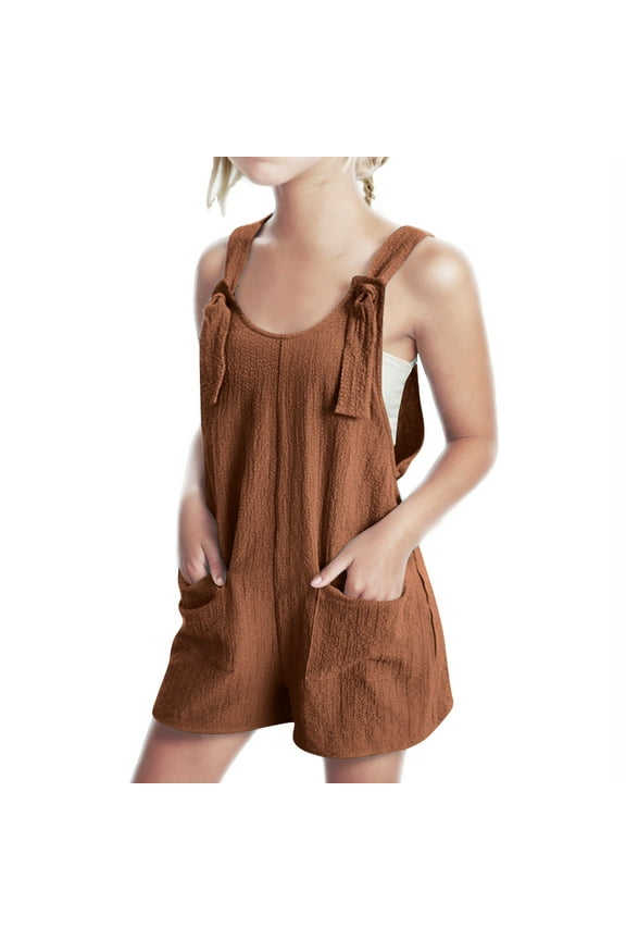 Child Summer Solid Color Romper For Girls Trendy