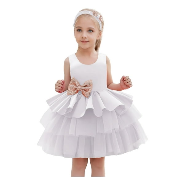 WERYOUNG Children Full Moon Dress Girls Cake Dress Children Birthday First Birthday Dress Sundress Breathable