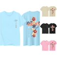 thumbnail image 1 of WERYOUNG Children Graphic T Shirts Fashionable Floral Print Round Neck Short Sleeved T-Shirt Girls Lightweight Casual Tees Versatile Tops 1-2 Years, 1 of 3