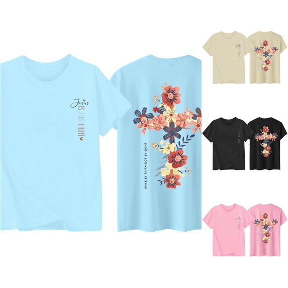 WERYOUNG Children Graphic T Shirts Fashionable Floral Print Round Neck Short Sleeved T-Shirt Girls Lightweight Casual Tees Versatile Tops 1-2 Years